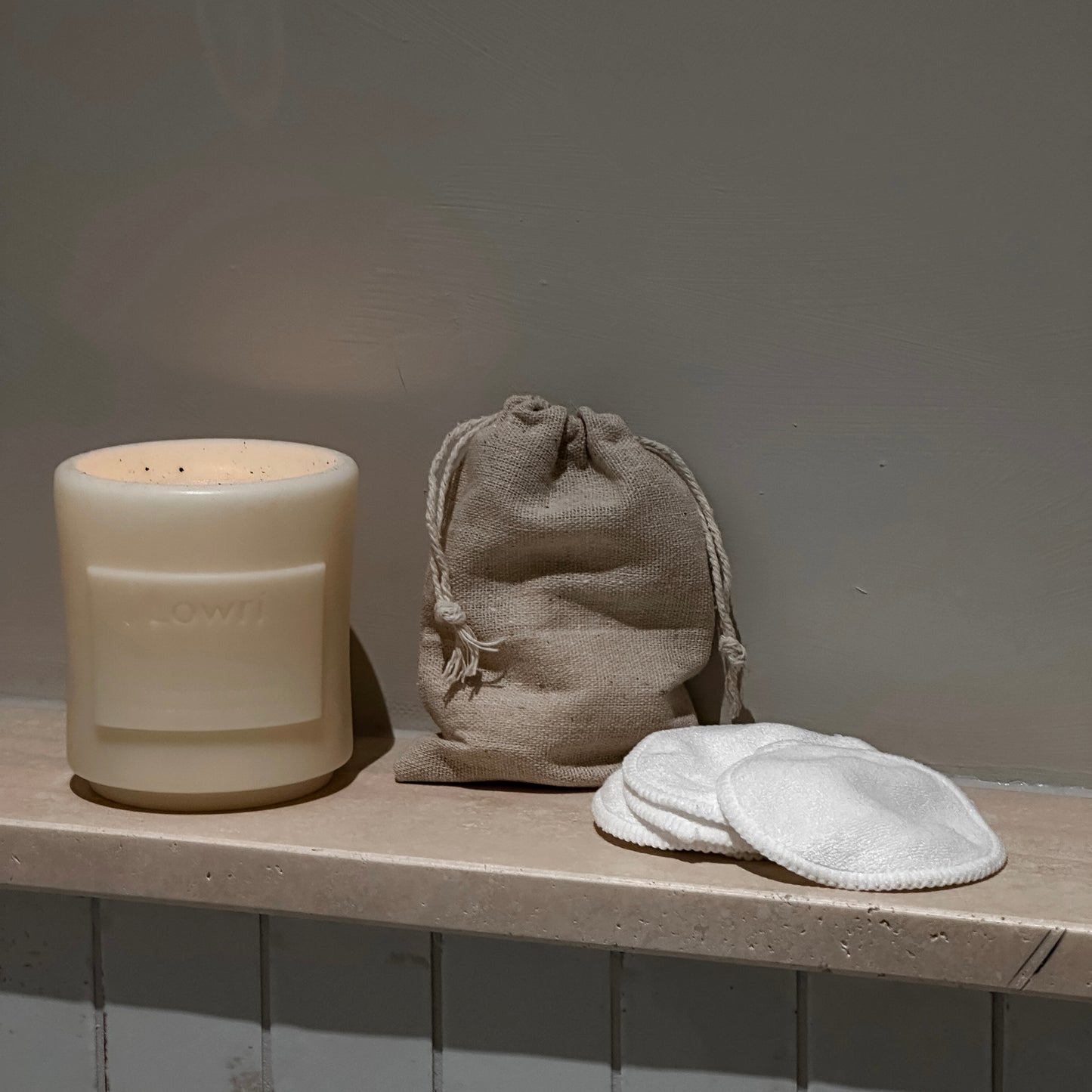 5-pk gjenbrukbare bambuspads med pose