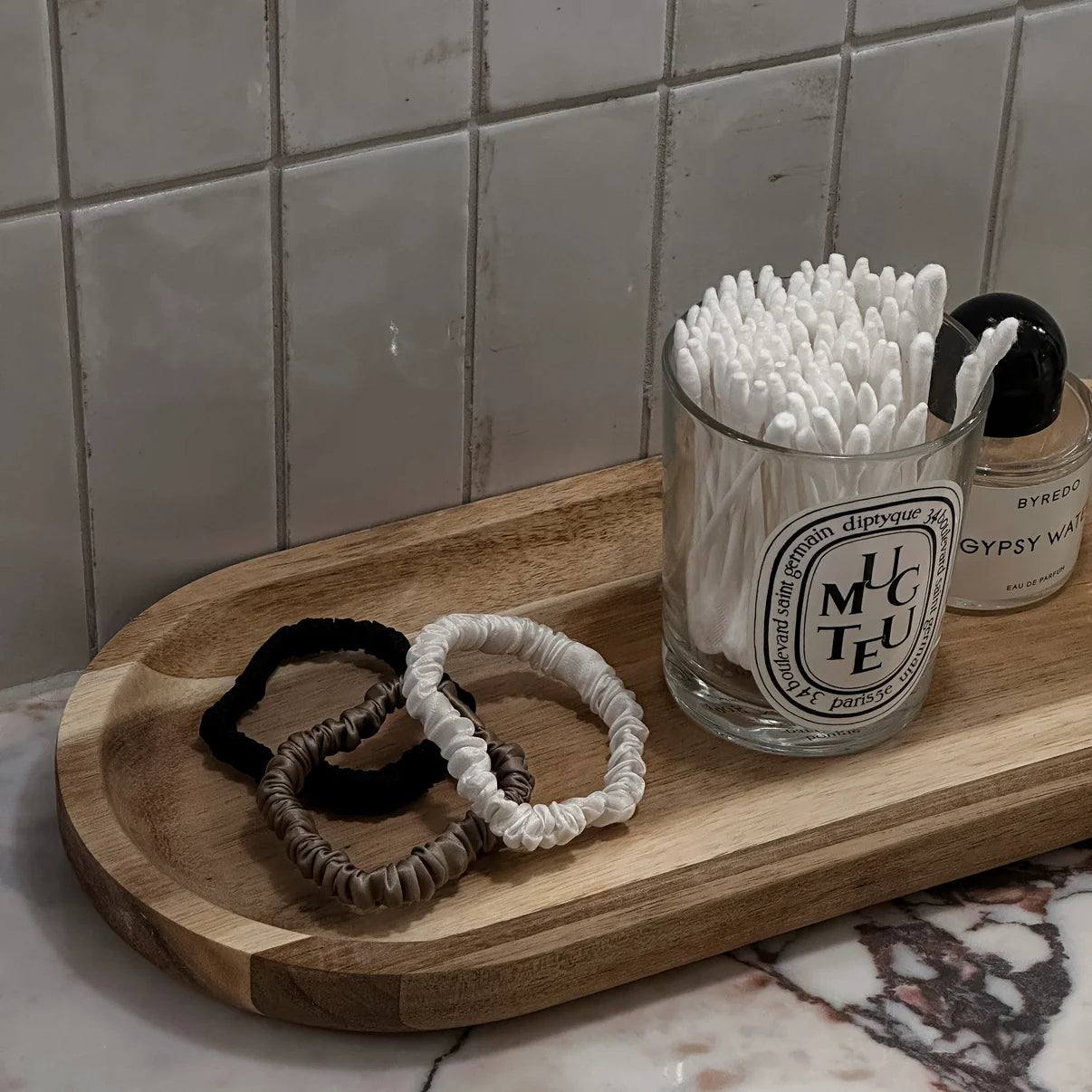 Hårstrikk i 100% mulberry silke
